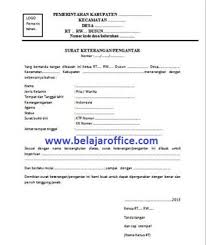 Contoh Surat Keterangan Pengantar Rt Belajar Office