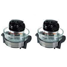 Legs prevent the cooker from slipping or damaging the countertop. Nutrichef Pkcov45 Kitchen Countertop Electric Air Fryer Convection Oven Cooker W 18 Quart Cooking Bowl Tongs And Racks For Oil Free Food 2 Pack Target