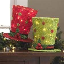 Raz Imports Lighted Top Hat Red Or Green Christmas Decoration 10 Christmas Ornaments Top Brands Artists Designer Names Decorating With Christmas Lights Green Christmas Decorations Christmas Tree Toppers
