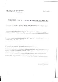 Emd1 De Chimie Minerale Partie1 2eme Annee Pharmacie 2009 2010 Universite D Oran Espace Etudiant Universite Algerie Exam