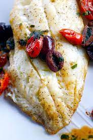 Orange Roughy With Calamata Olives Cherry Tomatoes Image Orange Roughy Recipes Olive Recipes Calamata Olives