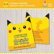 Invitacion Fiesta De Cumpleanos Inspirado En Por Thepartybuddy Pokemon Birthday Party Pokemon Birthday Birthday Party Invitations Diy