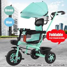 4 az 1-ben csecsemő háromkerekű, összecsukható forgó ülés, babakocsi, 3  kerekű bicikli, gyerek kerékpár három kerék babakocsi kisgyermek baba kocsi  vásárlás | Új \ Retail-Premium.cyou