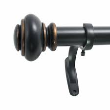 Montevilla 72 In 144 In 1 In Antique Bronze Urn Single Rod Set 680656136812 The Home Depot Curtain Rods Curtain Rod Hardware Window Curtain Rods
