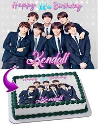 Learn how to decorate cakes with buttercream using contemporary techniques. Bts Boy Band Bangtan Boys Edible Cake Image Topper Personalized Birthday 1 4 Sheet Custom Sheet Party Birthday Sugar Frosting Transfer Fondant Image Best Quality Edible Image For Cake Bts Buy Online