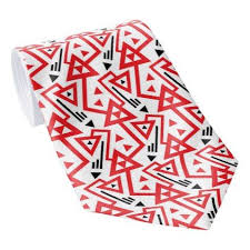 Avant Garde Bright Red And Black Geometric Pattern Tie Black Gifts Unique Cool Diy Customize Personalize Geometric Pattern Pattern Red Gifts