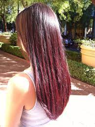 To make your hair ombre at home, you'll need to apply 2 coats of bleach 1 or 2 weeks apart. Light Brown Hair With Burgundy Ombre Dark Brown To Burgundy Ombre Burgundy Brown Hair Burgundy Hair Ombre Light Brown Hair