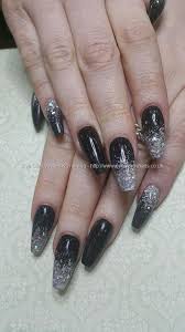 Black and silver nails with glitter. Eye Candy Nails Training Black And Silver Acrylic Ombre By Elaine Moore On 25 February 2017 At 01 14