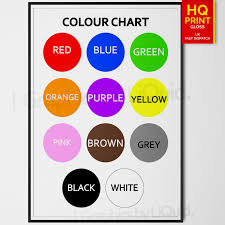 Details About The Colour Chart Education Kids Children Wall Chart Poster A4 A3 A2 A1