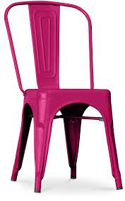 Chaise bistrot jardin fauteuil exterieur couleur maisondours. Intemporel Cette Belle Chaise Retro En Acier Brillant De Couleur Fuchsia De La Collection Industriel Est Inspiree Du Modele Tolix Elle S Adaptera A Tout Type