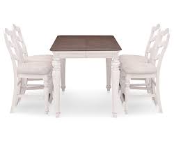 Cottage Lane Counter Height Dining Set Has Countryside Class In Rustic White Finish With Soft Brown Table To Pub Table Sets Counter Height Table Rowe Furniture