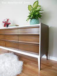 The large sized drawers will give you room to fit all your needs. A Walnut And White Mid Century Dresser The Weathered Door