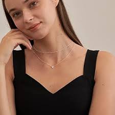 Tewiky Cubic Zirconia Silver Necklaces for Women, Dainty S925 Sterling  Silver Choker Necklace Simple CZ Jewelry Necklaces for Women Trendy Gifts,  Brass Plated With Silver, Cubic Zirconia: Buy Online at Best Price