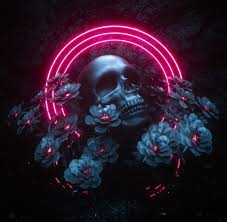 Neon Skull Skull Wallpaper Aesthetic Art Vaporwave Art This wallpaper is from our collection blue and black in category abstract and of resolution 1920x1080px. skull wallpaper aesthetic art