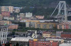 Abandoned vehicles on morandi bridge in genoa after a section collapsed in august last year. Genoa Bridge Collapse Multiple Casualties In Italy After Huge Piece Plunges To Ground Below