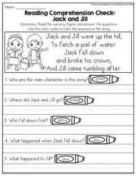 Word Work and Reading Comprehension with Nursery Rhymes: Jack and Jill