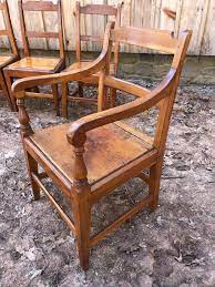 Home / furniture by collection / rustic pine furniture / chairs. Charming Set Of Farmhouse Rustic Honey Colored Pine Dining Chairs At 1stdibs