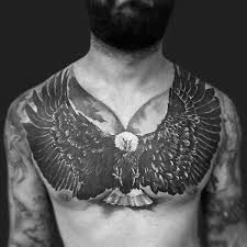 Black And White Eagle Chest Tattoo 80 Eagle Chest Tattoo Designs For Men Manly Ink Ideas Eagle Chest Tattoo Chest Tattoo Chest Tattoo Cover Up