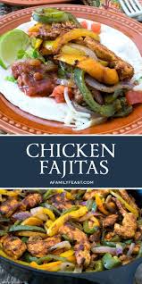 Our Chicken Fajitas Combine Zesty Tender Strips Of Chicken With Sauteed Onions And Peppers All Wrapped In In 2020 Chicken Fajitas Homemade Fajita Seasoning Fajitas