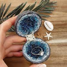 Blue Glass Crystal Engagement Ring Box Etsy Crystal Engagement Rings Engagement Ring Box Wedding Ring Box