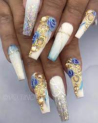 Tino Vo On Instagram I M Ready For Winter Using 4d Gel Jewelry Gel By Missu Beauty Nails Acrylic Glamandg Beauty Nails Acrylics Swag Nails Gel Nails