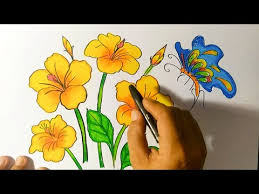 Sketsa pada kupu kupu ini merupakan gabungan antara kupu kupu dan bunga hingga menjadikan gambar sketsa ini menjadi eksotis. Mewarnai Gambar Bunga Dan Kupu2