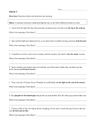 Download all our idioms worksheets for teachers, parents, and kids. Idiom Worksheet 3