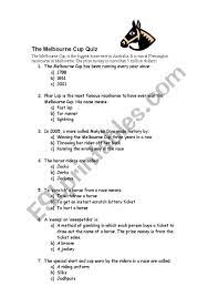 They all won the melbourne cup twice archer won in 1861 and 1862. Melbourne Cup Esl Worksheet By Mariet