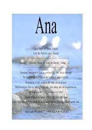 Ana Name Meaning Names With Meaning Home Quotes And Sayings Names