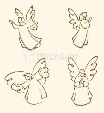 Variations Of Angels Traced From My Hand Drawn Sketch Properly Angel Sketch Christmas Angels Christmas Art