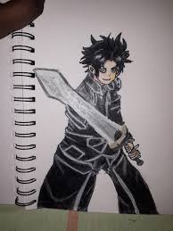 I Am 13 Years Old I Draw This Picture This Kirito In Alo Fandom Start with a face shape and add in an outline of the hair. sword art online wiki fandom