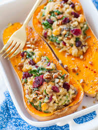 Stuffed Butternut Squash With Holland House White Wine Mushroom Risotto Tatyanas Everyday Food Recipe Butternut Squash Vegan Recipes Vegetarian Recipes