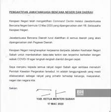 Format dan contoh surat rasmi. Sabah Senaraikan Perkhidmatan Awam Yang Beroperasi