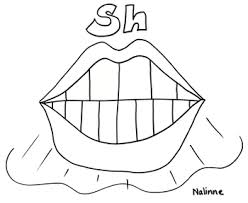 Coloring pages for kids alligator and crocodile coloring pages. Articulation Mouth Coloring Page Sh Phonology By Speckled Speech