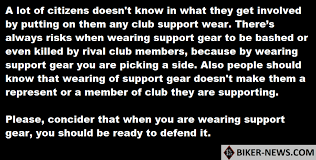 They have allies and a support club, plus they have an auxiliary club as well. Opp Remind Public About Outlaw Motorcycle Clubs Related Merchandise Biker News