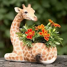 Statue Giraffe Planter Pot Flower Animal Decor Home Garden Outdoor Yard Gift Planter Gift Animal Planters Giraffe Decor