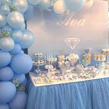 Linking Balloon Bunting Baby Blue Baby Blue Weddings Cinderella Birthday Party Sweet 15 Party Ideas