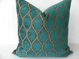 Decor Teal Decorative Pillows The Decor Dark Green Velvet And Gold Color Curved Lines Make Y Teal Pillows Decorative Red Decorative Pillows Decorative Pillows