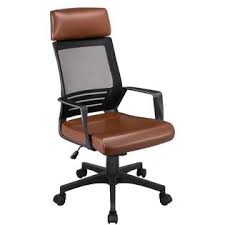 Shop wayfair for all the best brown office chairs. Yaheetech Ergonomic Mesh Office Chair With Leather Seat High Back Task Chair With Headrest Rolling Caster For Meeting Room Home Brown