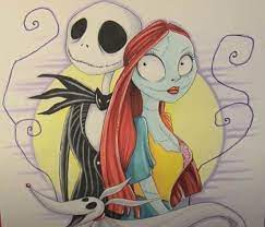 Jack and sally nightmare before christmas drawing. How To Draw Jack And Sally From The Nightmare Before Christmas