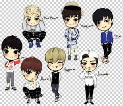 Then, draw the top , neck, and torso with a. Got7 Chibi Drawing Anime Manga Kpop Child Black Hair Friendship Png Klipartz