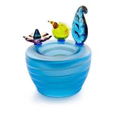 Flower Pop Vase 24 08 06 In Blue Hand Blown Art Glass By Borowski Glass Studio