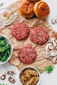Perfect onion mushroom burger : Rockin Sweet Onion Mushroom Swiss Burgers Recipe Little Spice Jar