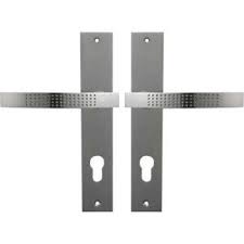 Lot De 2 Poignees De Porte D Entree Louna Trou De Cylindre Zinc Nickele 195 Mm Leroy Merlin Poignee De Porte Poignees Cle