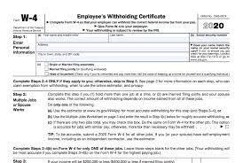 On this irs tax form, the employee details his. 2020 Form W 4 W4 Form 2021 Printable