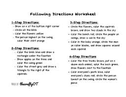 Consider scavenger hunts where students bring an item (something yellow. Following Directions Multiple Steps Worksheets Teaching Resources Tpt