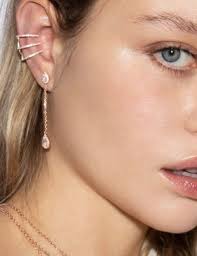 Shop The Look: Mixer Earcuffs et boucles Poire pendantes Or Rose