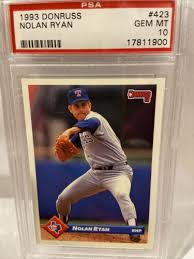 In today's collecting terms, the baseball cards from 1980s and newer are fairly inexpensive to buy. Nolan Ryan 1993 Donruss 423 Value 0 24 55 95 Mavin