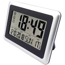 Baldr digital atomic desk wall alarm clock with thermometer & calendar, white. Large Display Digital Wall Clock Silent Desk Shelf Clocks Calendar Temperature Thermometer Humidity Hygrometer Alarm Clock L Wall Art Accents