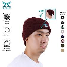 Jual ELFS ACTIVE Topi Kupluk Pria Wanita Rajut Polos Beanie Hat Hiking  Camping Outdoor